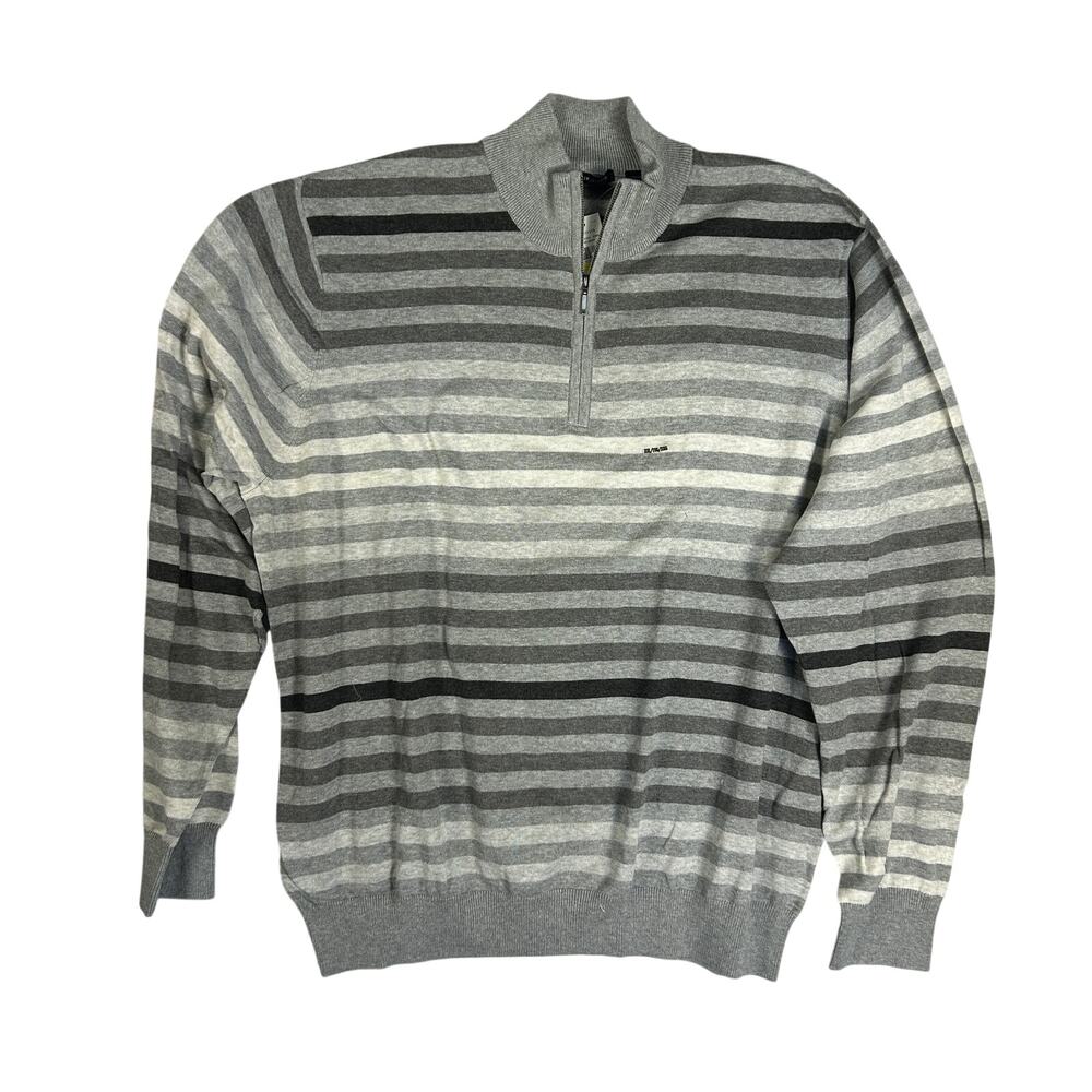 NEW Van Heusen Studio Quarter Zip Sweater Mens Size XXL Striped NWT